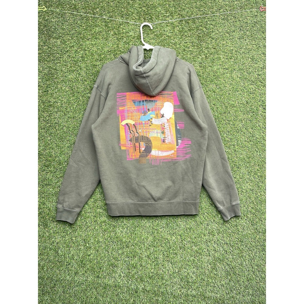 Peloton Hoodie Mens Medium Black History Month Army Green Running Jacket Active